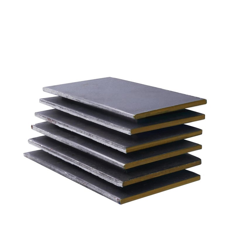 HERMIT TOOLS 6 Pack 4"x2"x0.125" 15N20 Steel Flat Stock Bar Blade Billets Blanks Knife Making Forging, The Perfect Knife Making Steel for Professional & Hobbyist Use Annealed High Carbon Steel for DIY Knife Making - Image 1